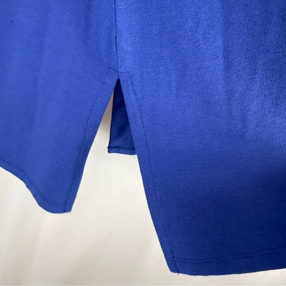 Soft Surroundings long cotton cardigan with button, bright blue, Size: M - Picture 9 of 16